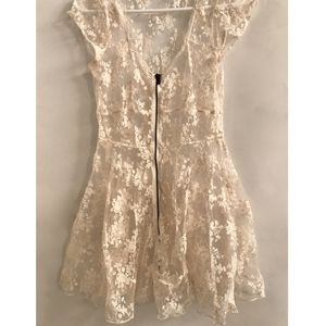 Urban Outfitters lace white/cream mini dress